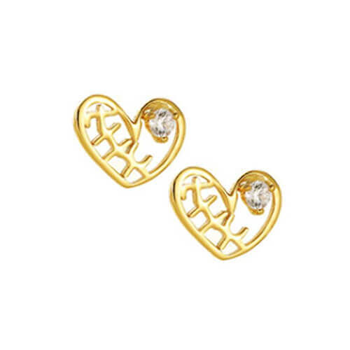 Custom cubic zirconia heart name earrings studs makers wholesale personalized logo earrings vendors websites